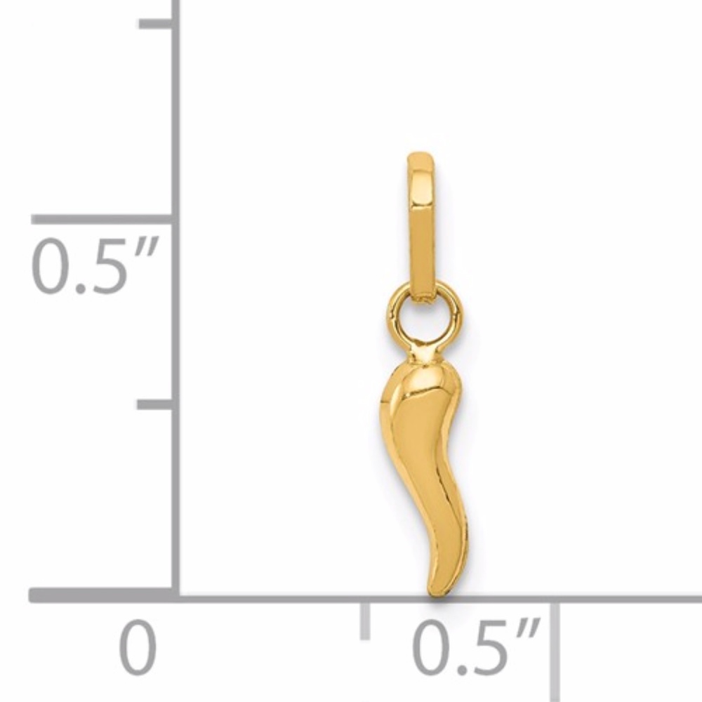 14k Italian Horn Charm - Picture 3 of 5